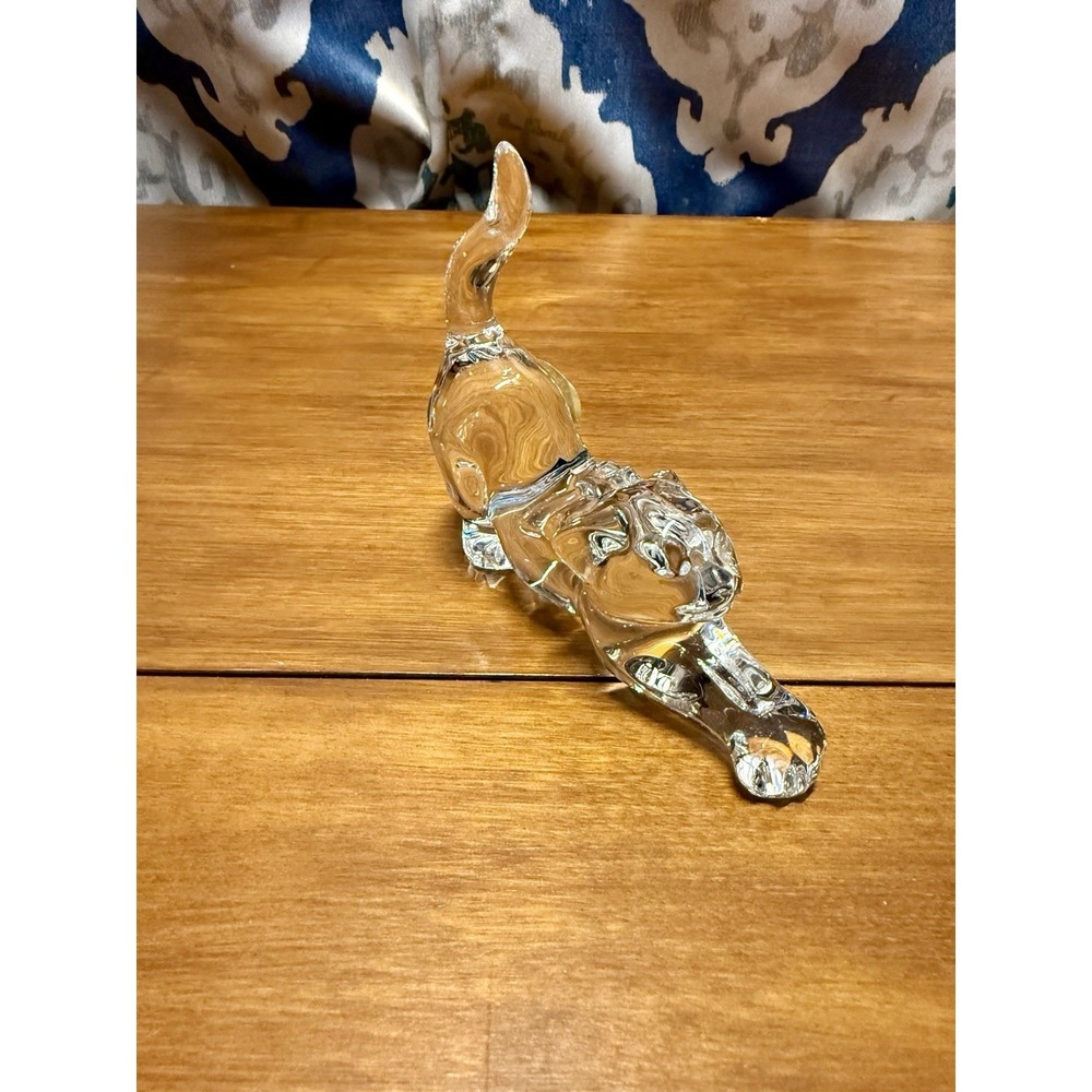 VTG Lenox Crystal /Glass Cat Miniature Figurine - 3.75" H With Sticker - Picture 4 of 10